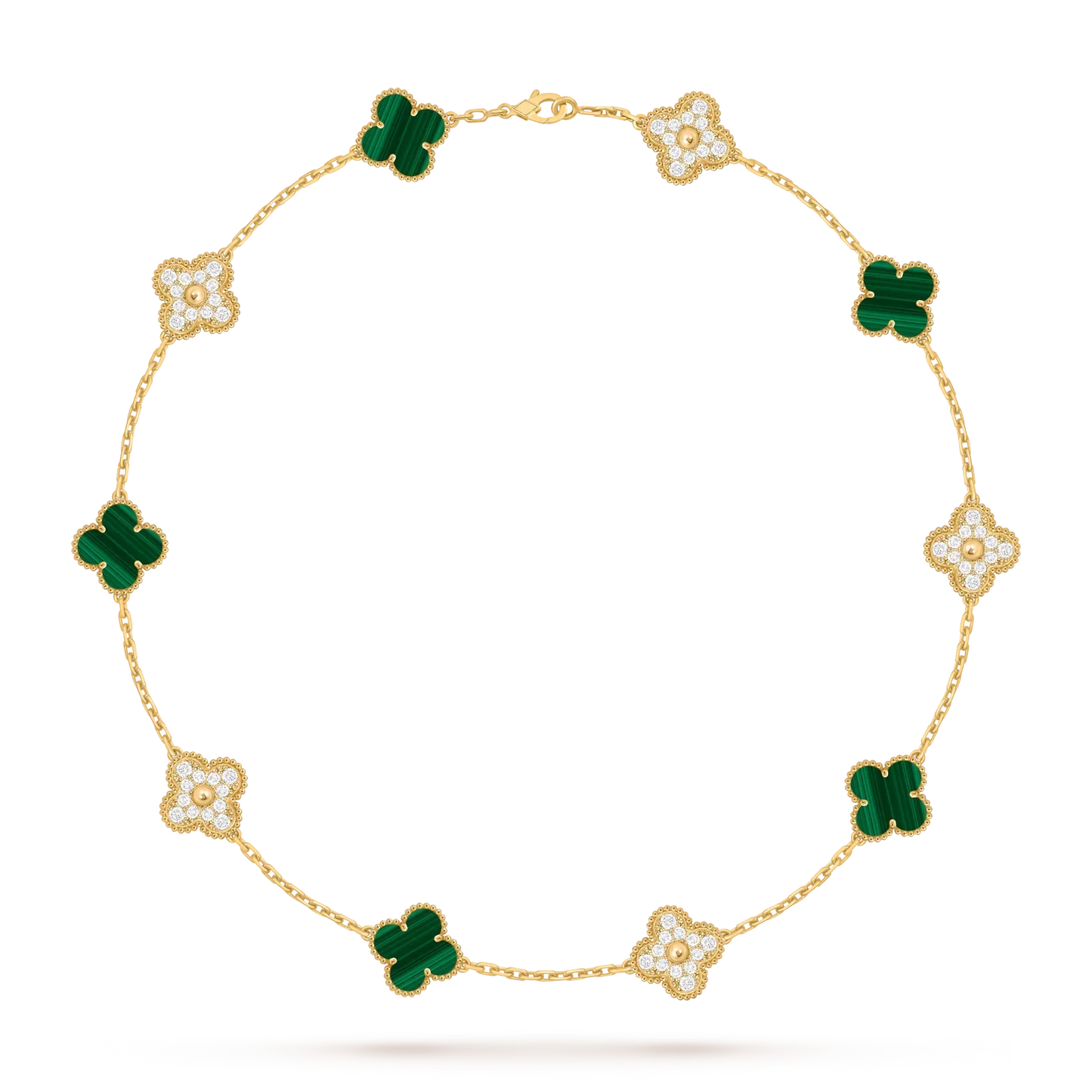 [Novalux]CLASSIC LUCKY 10-MOTIF CLOVER NECKLACE GOLD COLLECTION