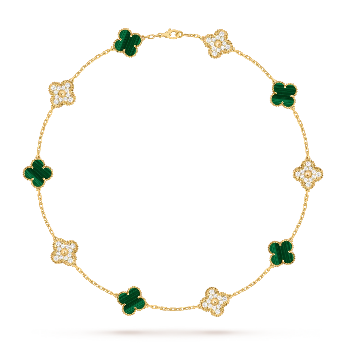 [Novalux]CLASSIC LUCKY 10-MOTIF CLOVER NECKLACE GOLD COLLECTION