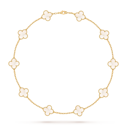 [Novalux]CLASSIC LUCKY 10-MOTIF CLOVER NECKLACE GOLD COLLECTION