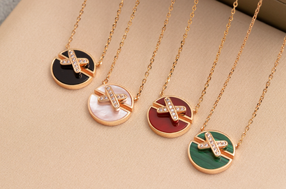 [Novalux]JEUX DE ROSE GOLD DIAMOND NECKLACE