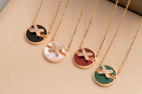 [Novalux]JEUX DE ROSE GOLD DIAMOND NECKLACE