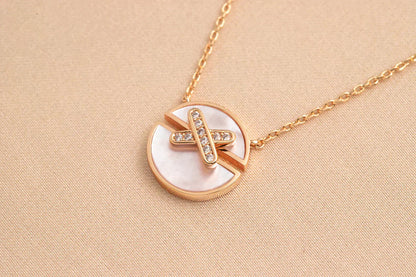 [Novalux]JEUX DE ROSE GOLD DIAMOND NECKLACE