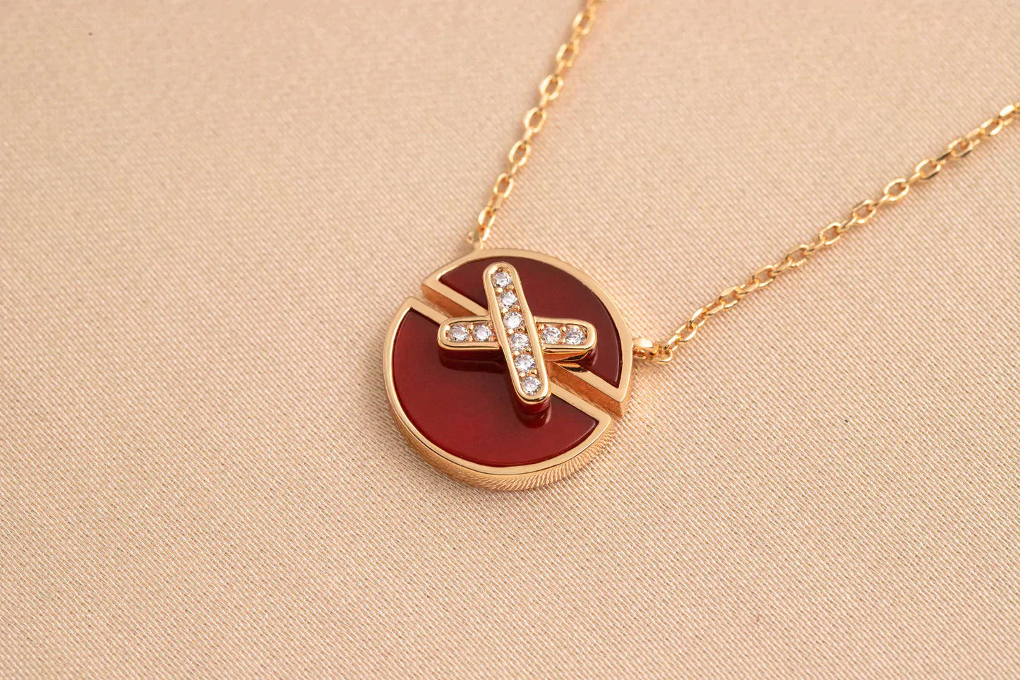 [Novalux]JEUX DE ROSE GOLD DIAMOND NECKLACE