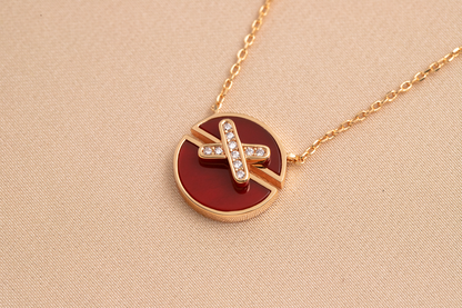 [Novalux]JEUX DE ROSE GOLD DIAMOND NECKLACE