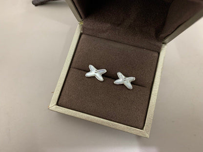 [Novalux]JEUX DE WHITE MOP SILVER DIAMOND EARRINGS