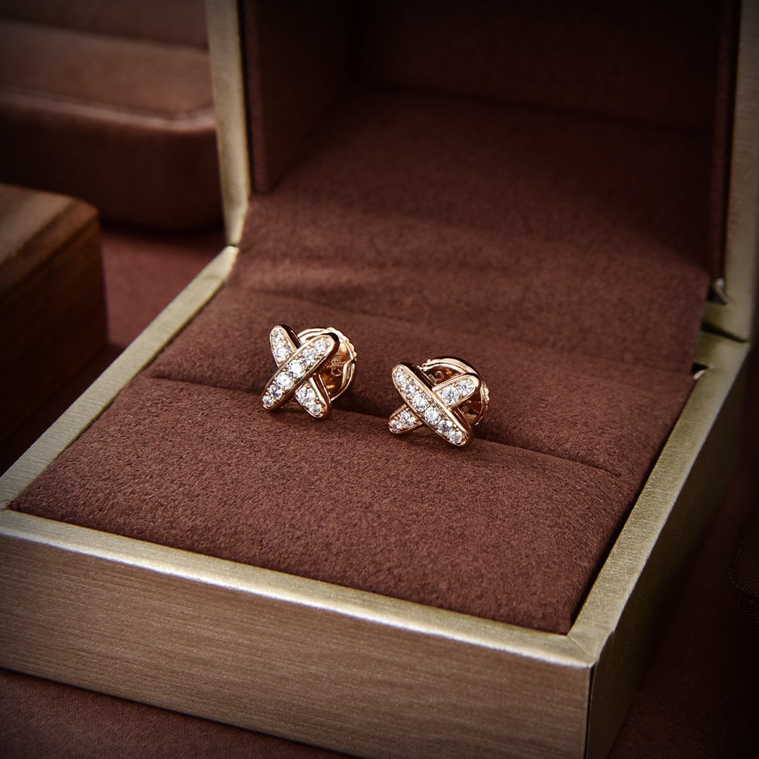[Novalux]JEUX DE GOLD DIAMOND EARRINGS