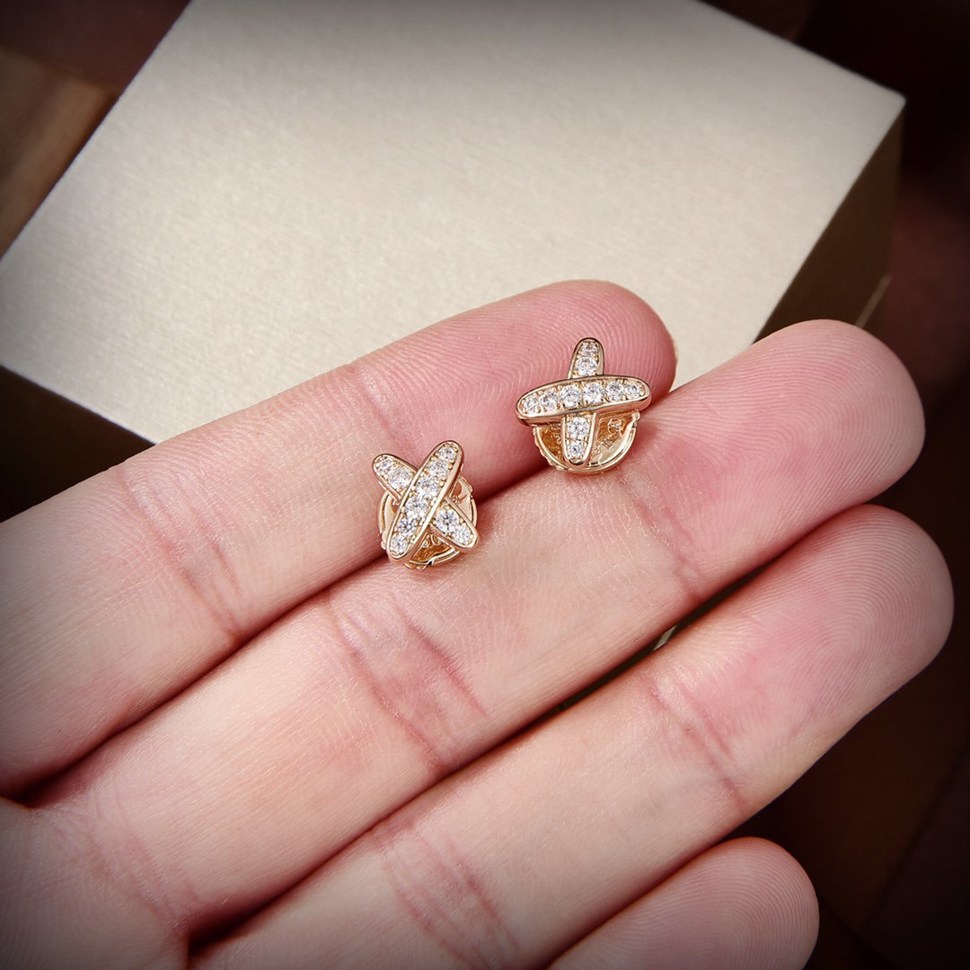 [Novalux]JEUX DE GOLD DIAMOND EARRINGS