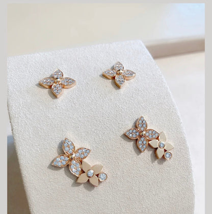 [Novalux]STAR BLOSSOM STUD EARRINGS ROSE GOLD DIAMONDS
