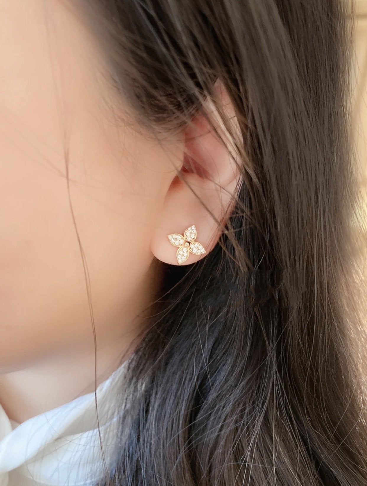 [Novalux]STAR BLOSSOM STUD EARRINGS ROSE GOLD DIAMONDS