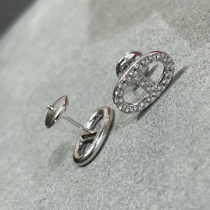 [Novalux]HM FULL DIAMOND PIG NOSE STUD EARRINGS
