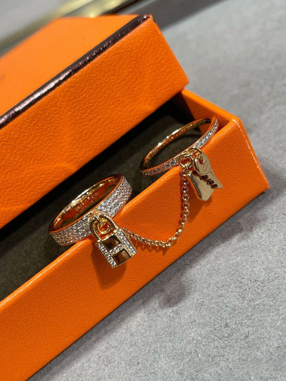 [Novalux]HM KELLY CLOCHETTE DOUBLE RING IN  WITH DIAMONDS