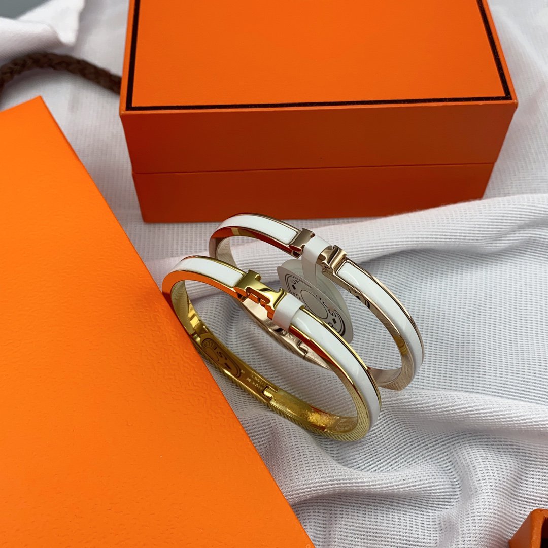 [Novalux]CLASSIC HM CLIC WHITE 8MM ENAMEL BRACELET