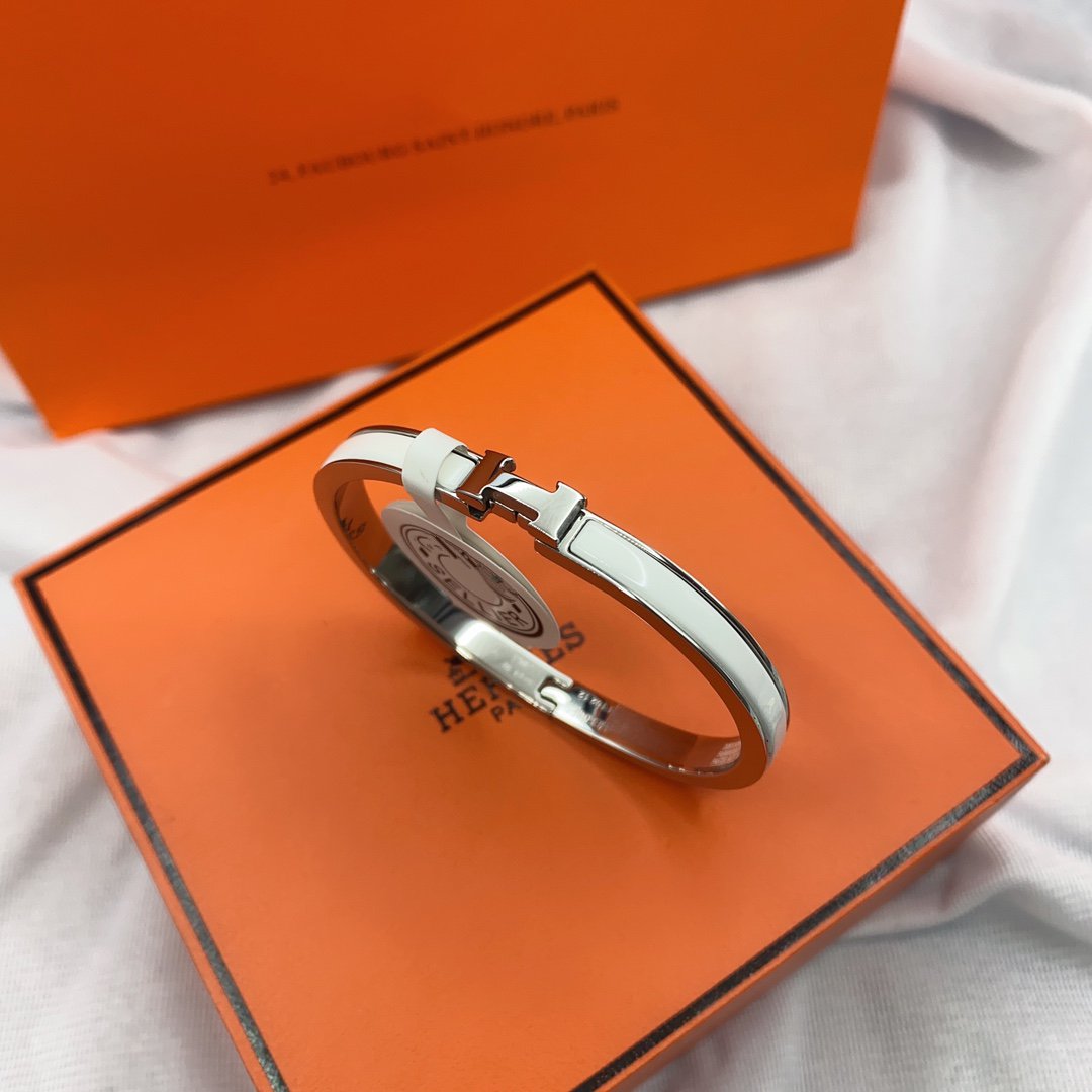 [Novalux]CLASSIC HM CLIC WHITE 8MM ENAMEL BRACELET