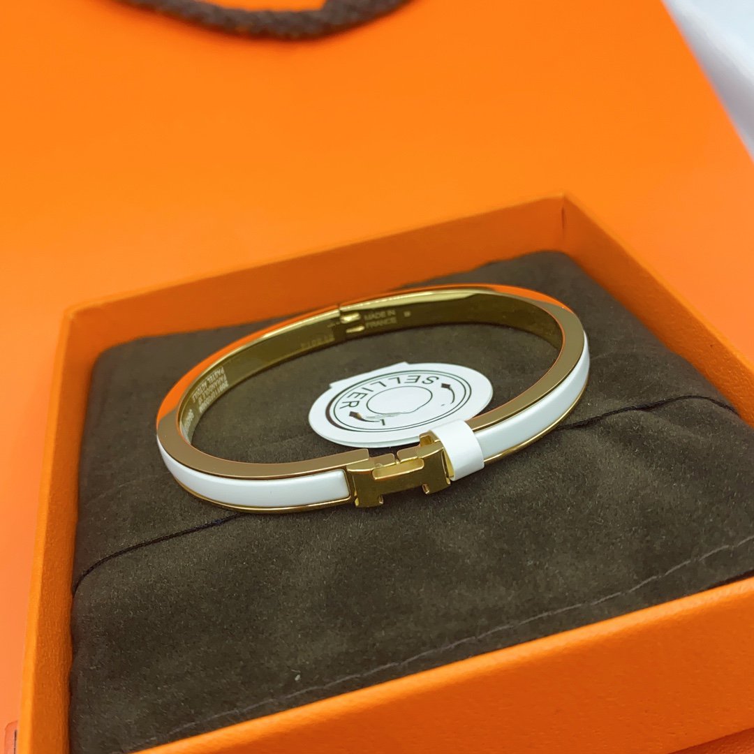 [Novalux]CLASSIC HM CLIC WHITE 8MM ENAMEL BRACELET