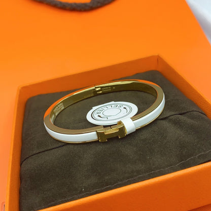 [Novalux]CLASSIC HM CLIC WHITE 8MM ENAMEL BRACELET
