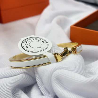 [Novalux]CLASSIC HM CLIC WHITE 8MM ENAMEL BRACELET