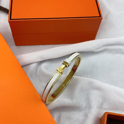 [Novalux]CLASSIC HM CLIC WHITE 8MM ENAMEL BRACELET