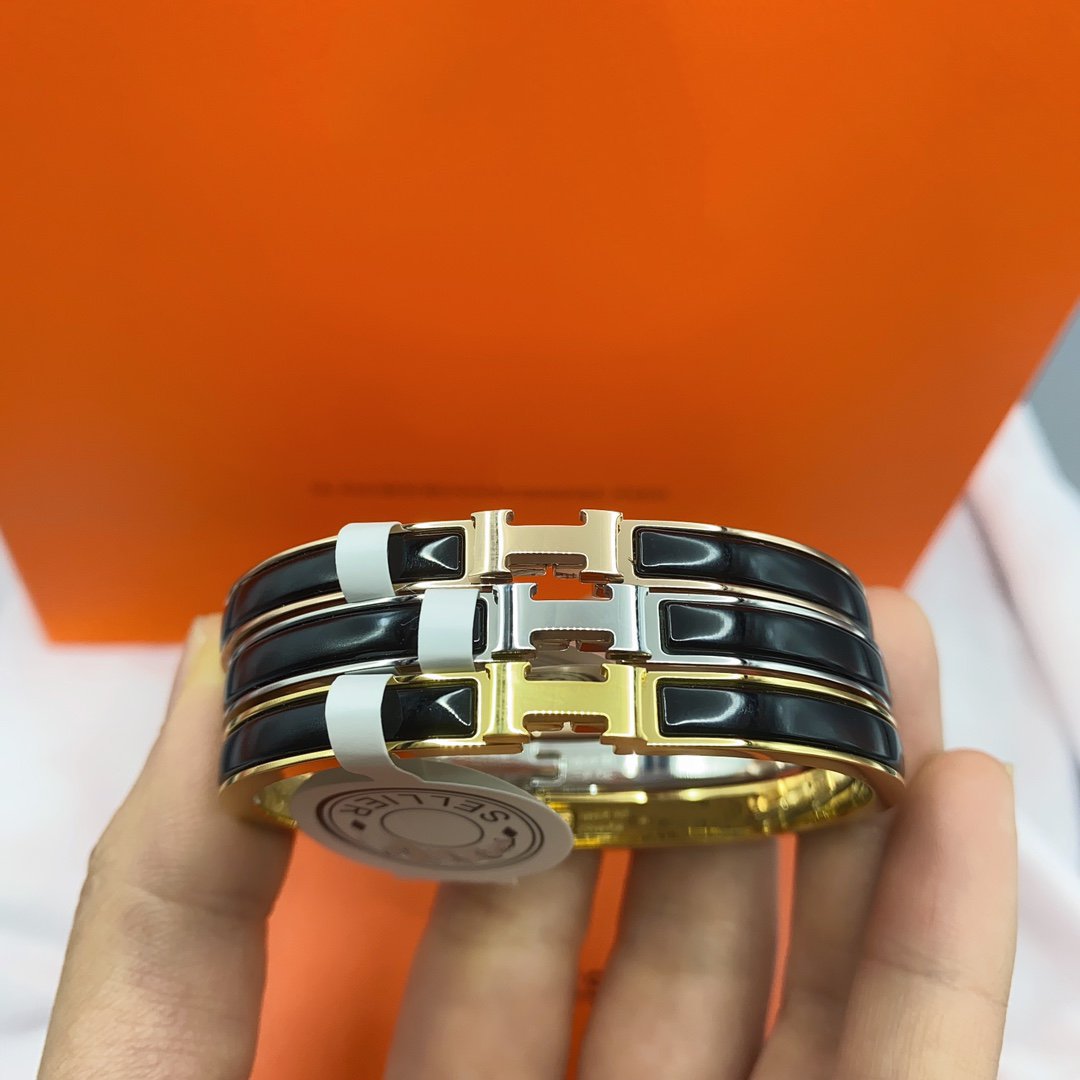[Novalux]CLASSIC HM CLIC BLACK 8MM ENAMEL BRACELET