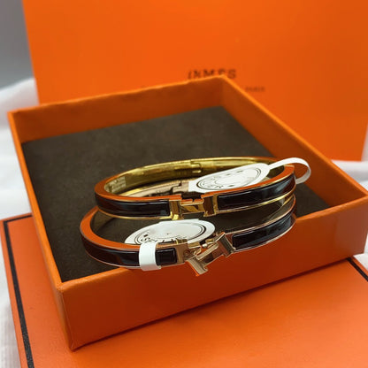 [Novalux]CLASSIC HM CLIC BLACK 8MM ENAMEL BRACELET