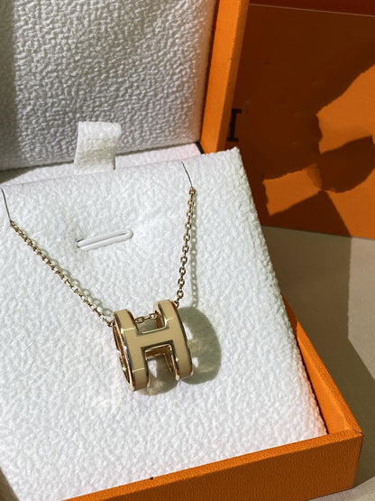 [Novalux]HM CLIC YELLOW ENAMEL GOLD NECKLACE