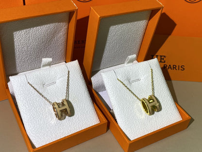 [Novalux]HM CLIC YELLOW ENAMEL GOLD NECKLACE