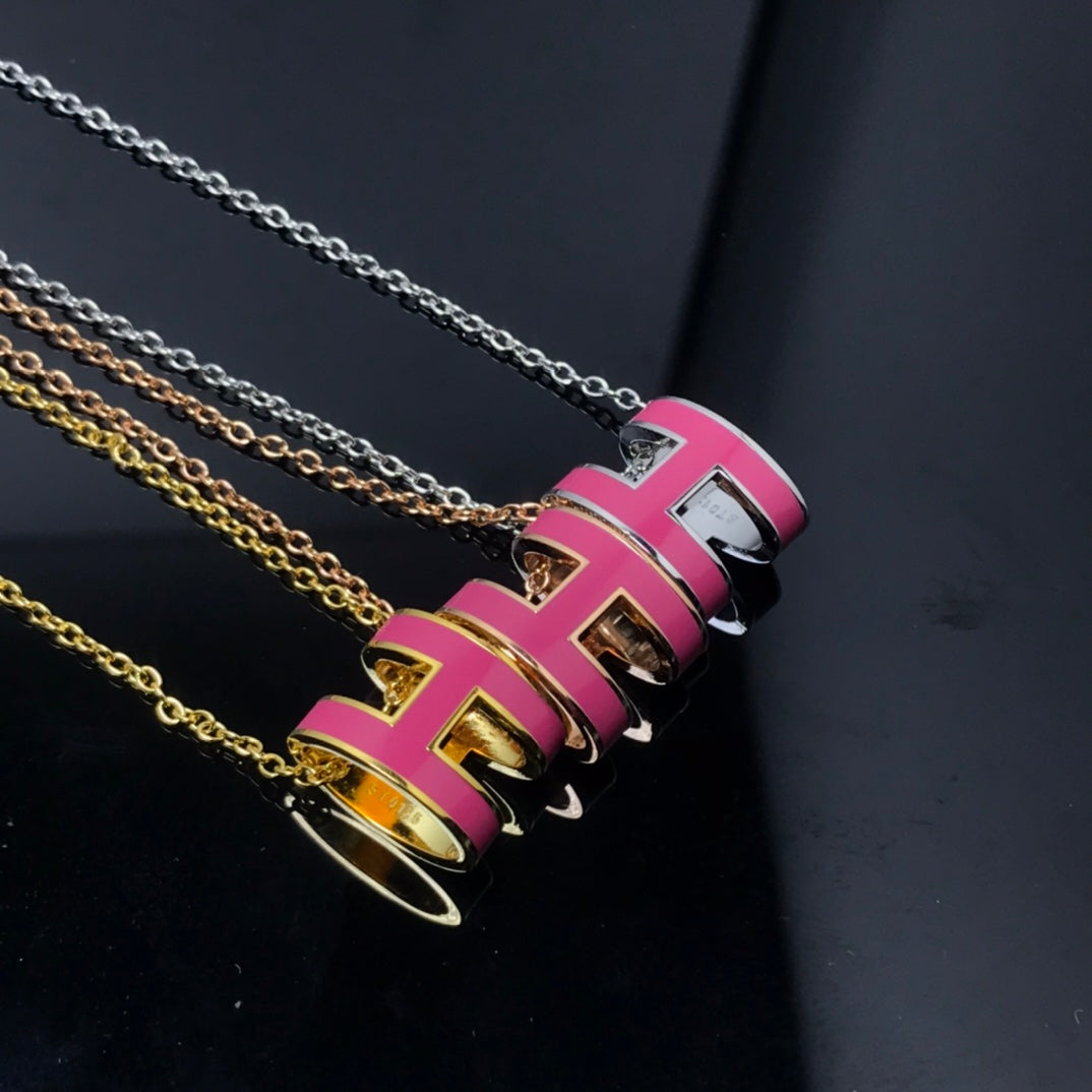 [Novalux]H NECKLACE PINK