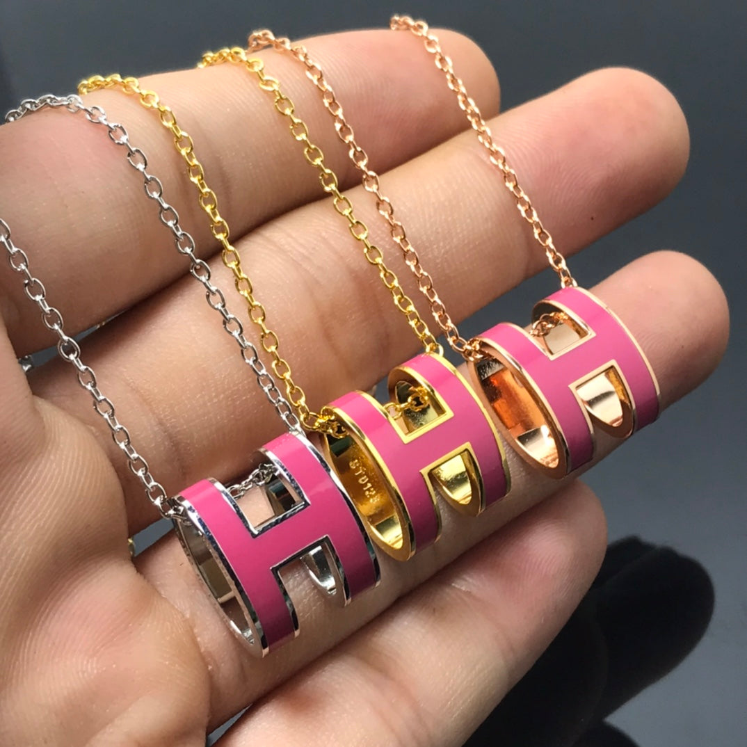 [Novalux]H NECKLACE PINK