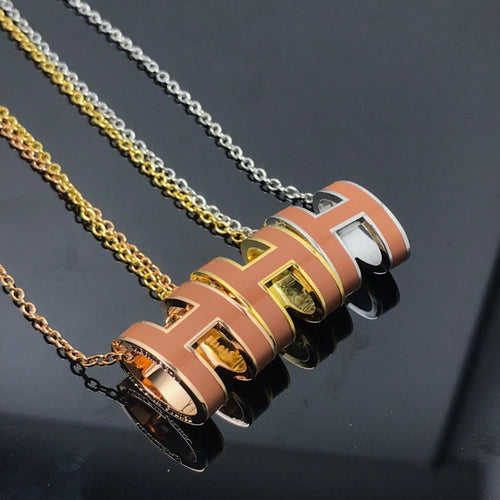 [Novalux]H NECKLACE BROWN