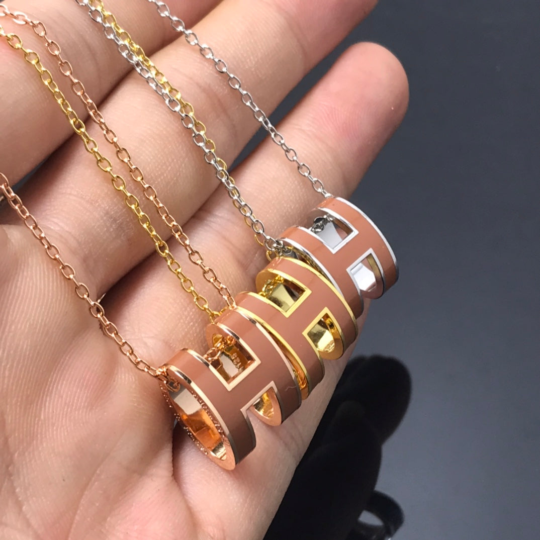 [Novalux]H NECKLACE BROWN