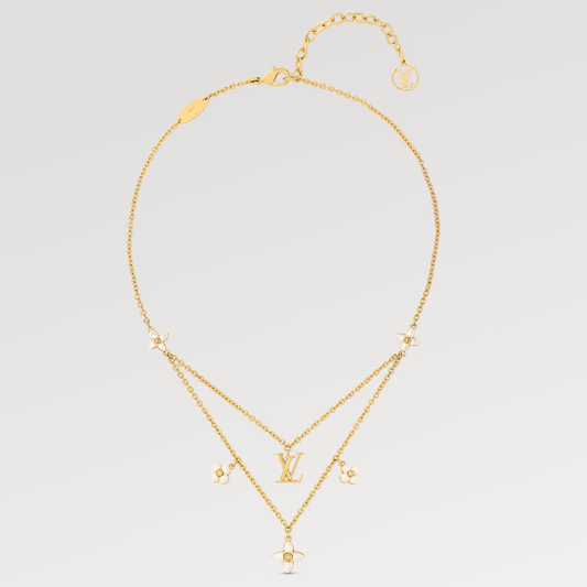 [Novalux]FLOWERGRAM GOLD MOP DOUBLE ROW NECKLACE