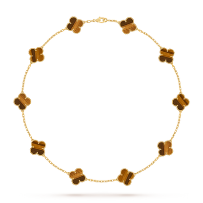 [Novalux]CLASSIC LUCKY 10-MOTIF CLOVER NECKLACE GOLD COLLECTION