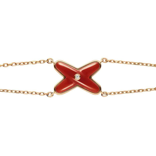 [Novalux]JEUX BRACELET CARNELIAN ROSE GOLD 1 DIAMOND