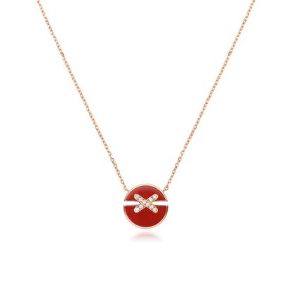 [Novalux]JEUX DE ROSE GOLD DIAMOND NECKLACE