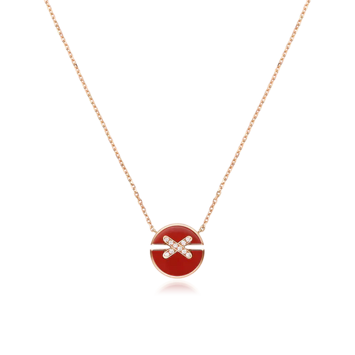 [Novalux]JEUX DE ROSE GOLD DIAMOND NECKLACE
