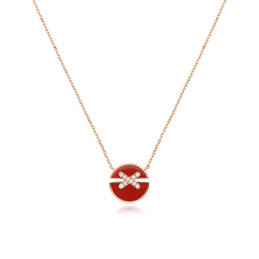 [Novalux]JEUX DE ROSE GOLD DIAMOND NECKLACE