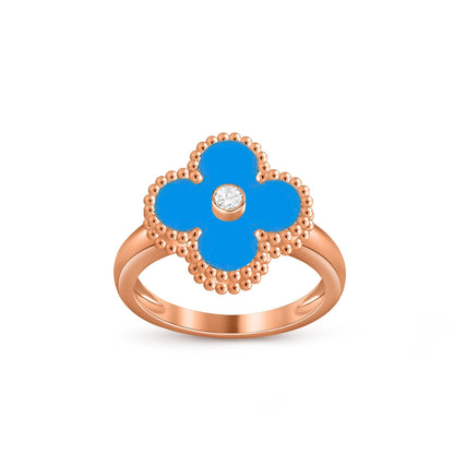 [Novalux]LUCKY CLOVER DIAMOND-ACCENT ROSE GOLD RING COLLECTION
