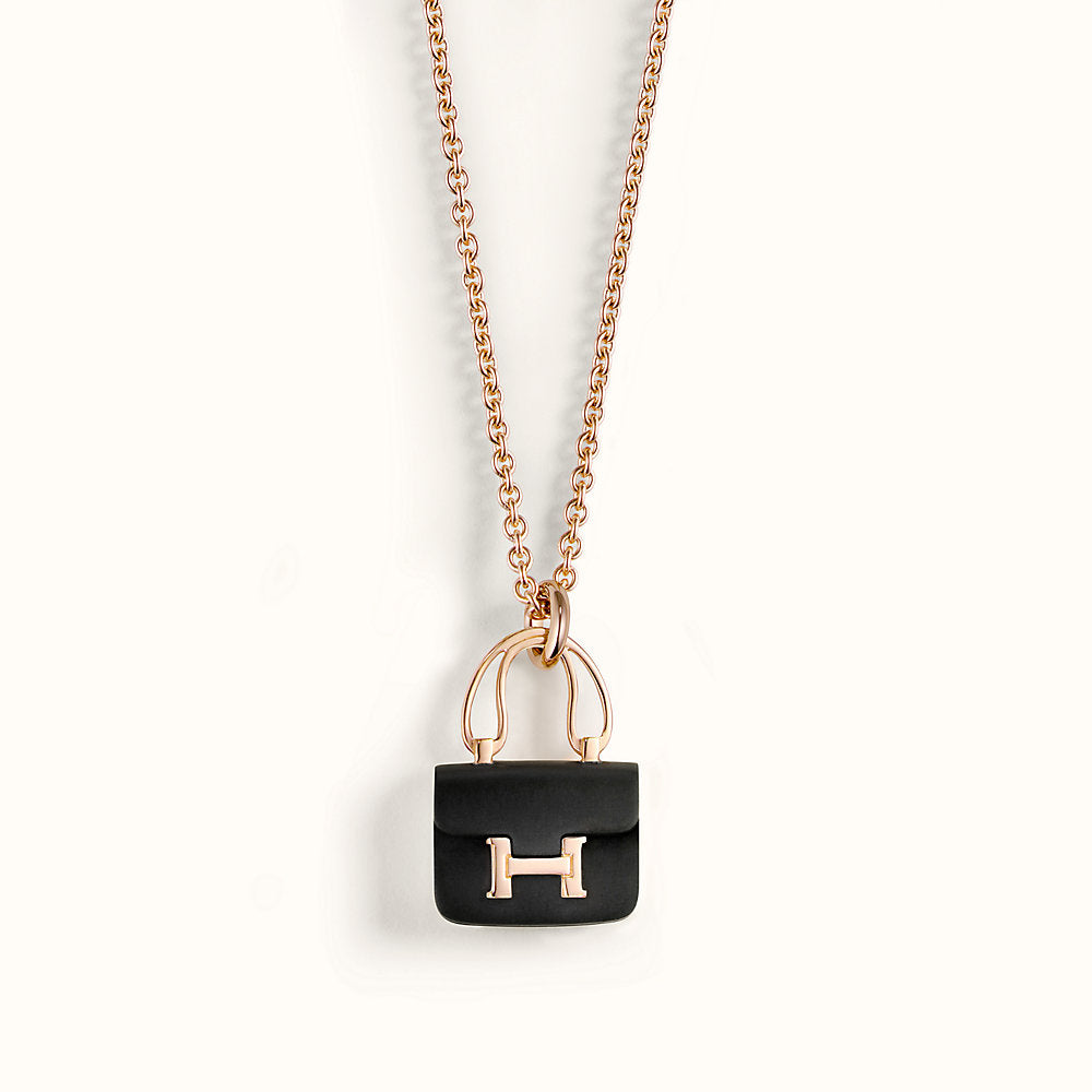 [Novalux]CONSTANCE BLACK PEDANT ROSE GOLD NECKLACE