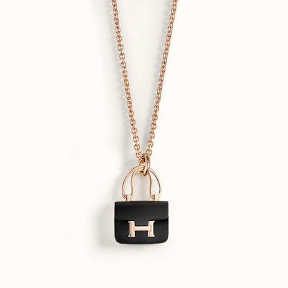 [Novalux]CONSTANCE BLACK PEDANT ROSE GOLD NECKLACE