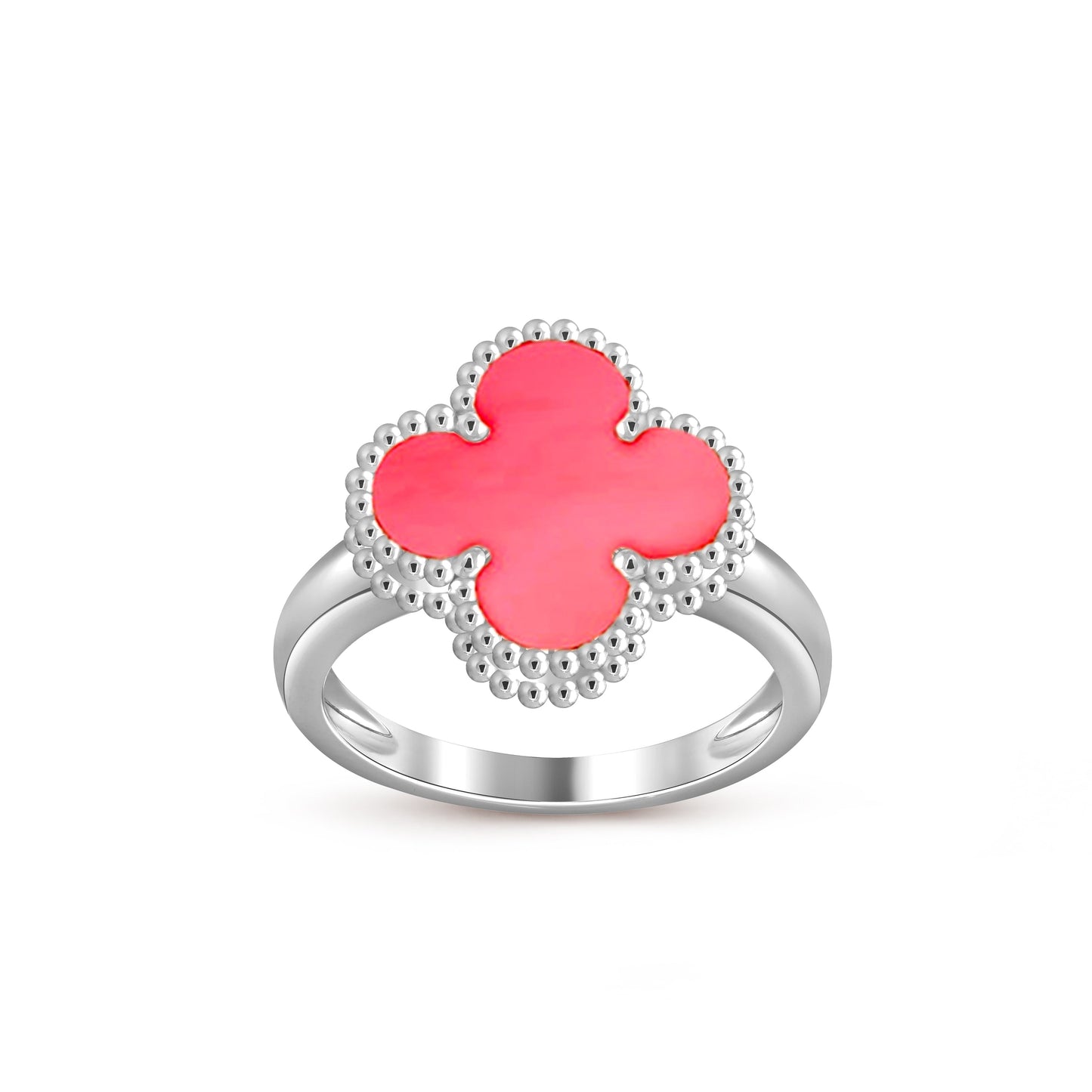 [Novalux]LUCKY CLOVER VINTAGE WHITE GOLD RING COLLECTION