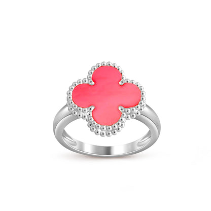 [Novalux]LUCKY CLOVER VINTAGE WHITE GOLD RING COLLECTION