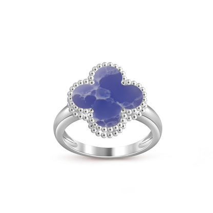 [Novalux]LUCKY CLOVER VINTAGE WHITE GOLD RING COLLECTION