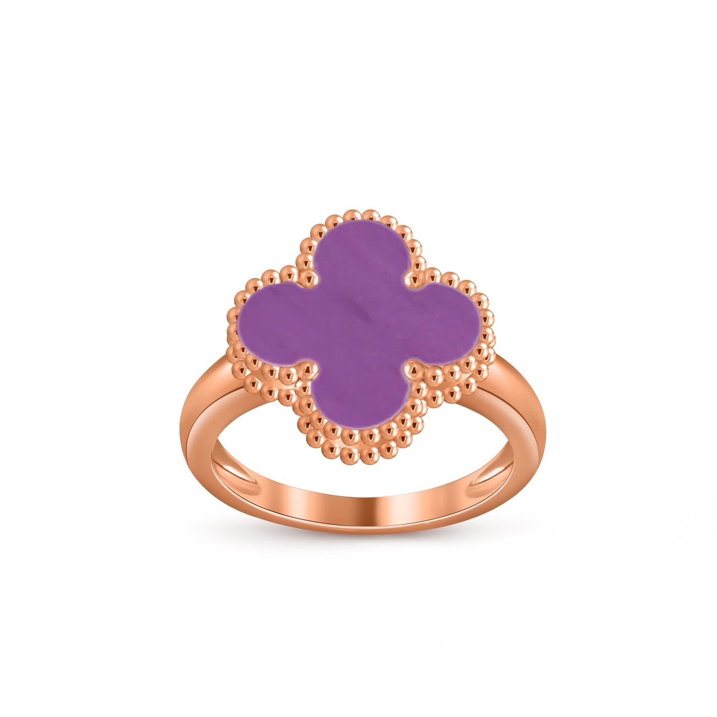[Novalux]LUCKY CLOVER VINTAGE ROSE GOLD RING COLLECTION