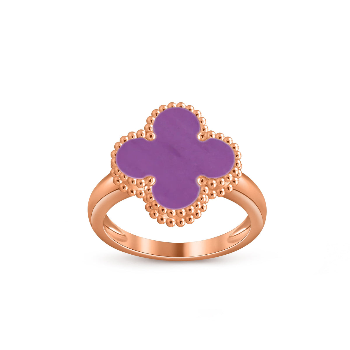 [Novalux]LUCKY CLOVER VINTAGE ROSE GOLD RING COLLECTION
