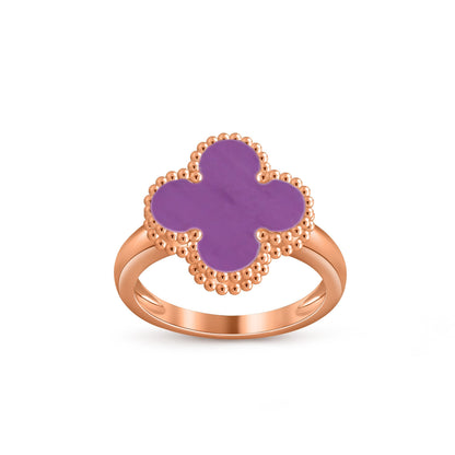 [Novalux]LUCKY CLOVER VINTAGE ROSE GOLD RING COLLECTION