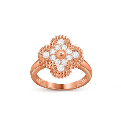 [Novalux]LUCKY CLOVER VINTAGE ROSE GOLD RING COLLECTION