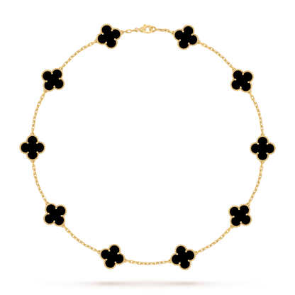 [Novalux]CLASSIC LUCKY 10-MOTIF CLOVER NECKLACE GOLD COLLECTION