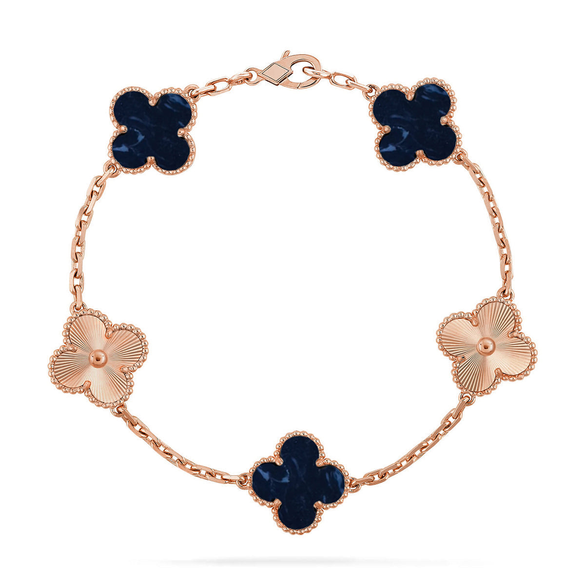 [Novalux]LUCKY CLOVER 5-MOTIF BRACELET - PIETERSITE COLLECTION