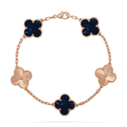 [Novalux]LUCKY CLOVER 5-MOTIF BRACELET - PIETERSITE COLLECTION