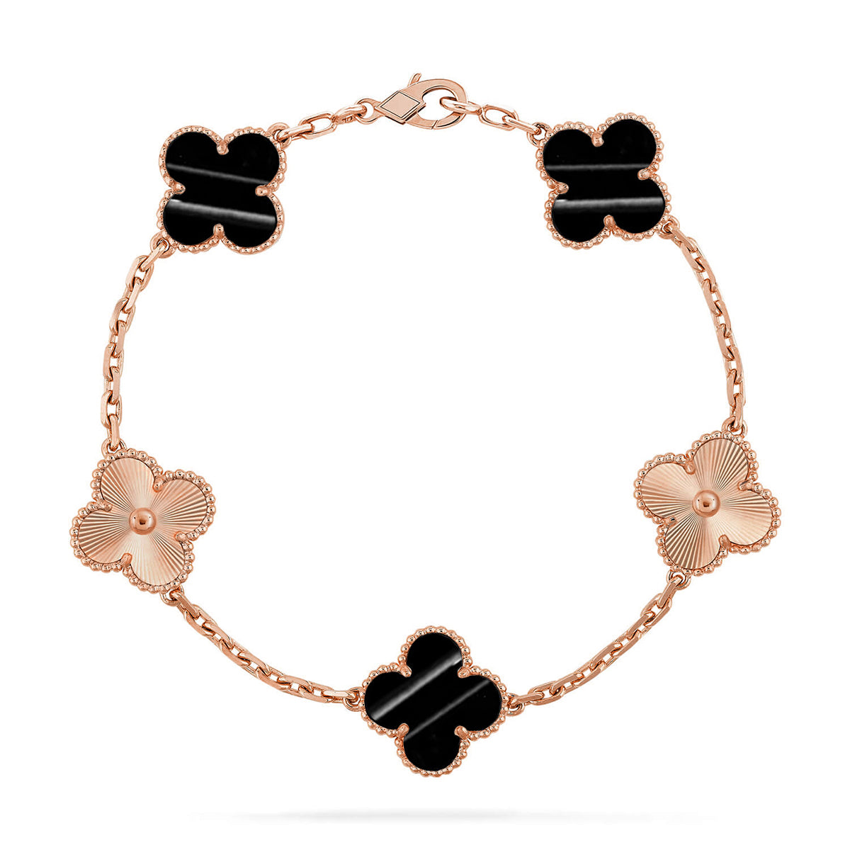 [Novalux]LUCKY CLOVER 5-MOTIF BRACELET - PULSE STONE COLLECTION