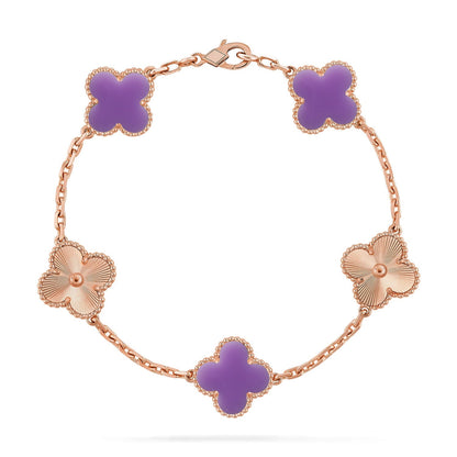 [Novalux]LUCKY CLOVER 5-MOTIF BRACELET - LAVENDER COLLECTION